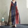 Sleeveless Plus Size Cotton Vintage Stripe New In Dresses for Women Casual Loose Long Summer Dress