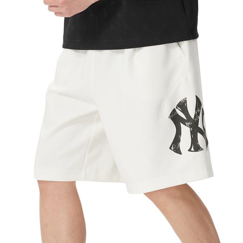 MLB New York Yankees SS26 Elastic Waist Retro Solid Color Comfortable Casual Shorts Unisex Shorts 3ASPB1063-50IVS