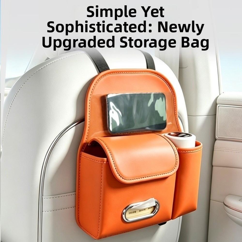 Waterproof Car Tissue Box PU Leather Car Backrest Seat Storage Bag Car Backseat