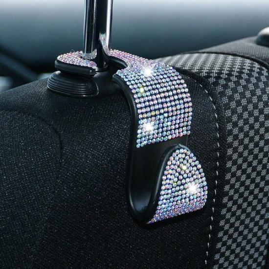 1x Diamond Vehicle Car Back Seat Headrest Hook Holder Storage Hooks Accessories