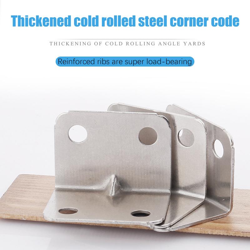 10Pcs Thickened Stainless Steel Triangle Bracket Fixed 90 Degree Right Angle Partition Furniture Hardware Connector Accessories