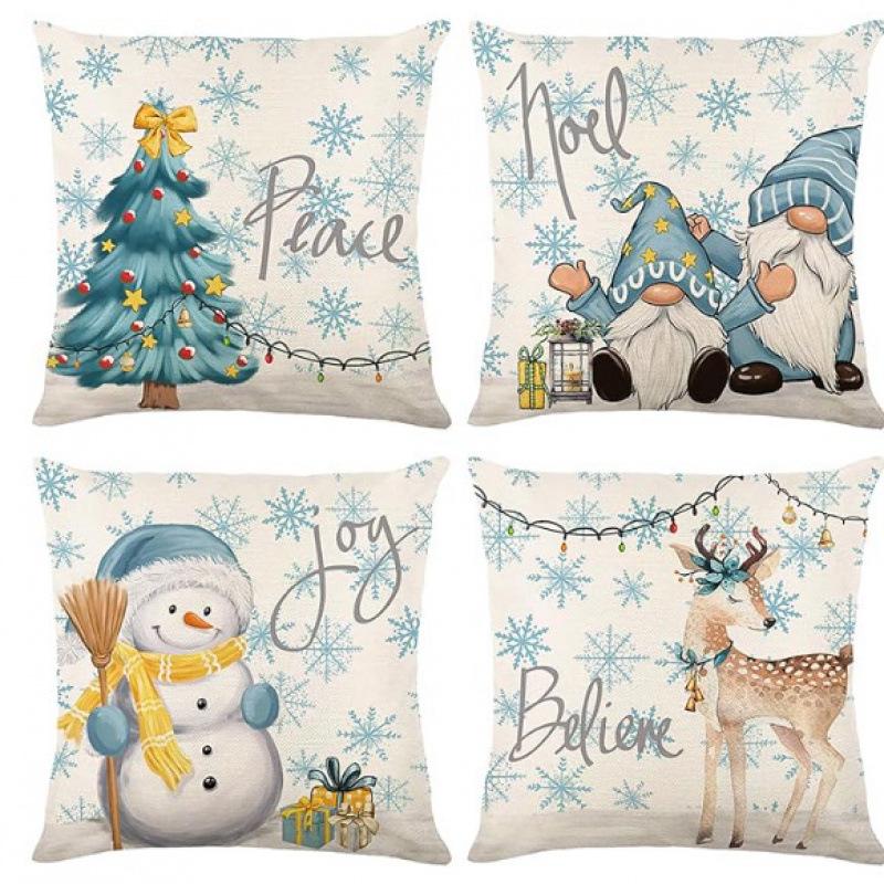 Christmas Linen Pillowcase: Home Sofa Decor & Car Lumbar Support Cushion Cover