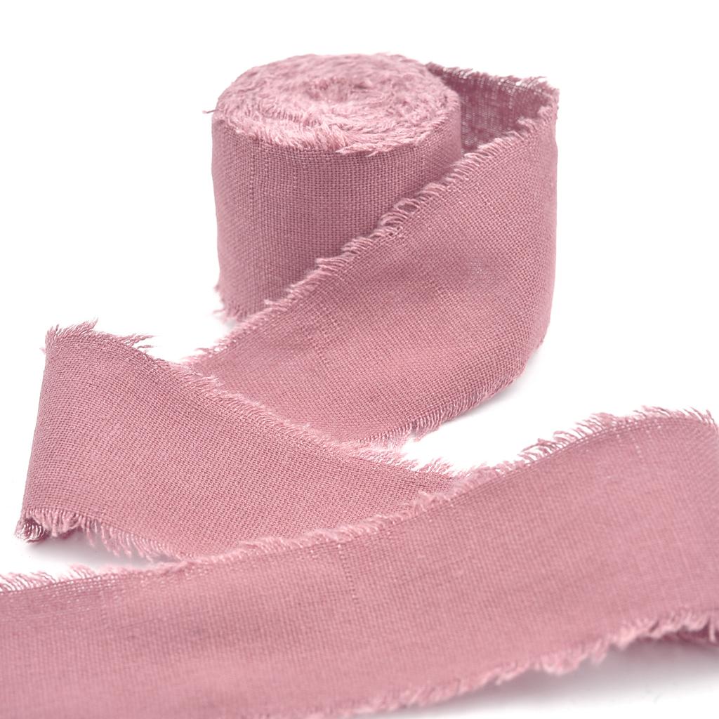 4CM*5M Handmade Frayed Edged Satin Cotton Ribbon For Wedding Invitation Wrapping Bouquets Birthday Party Decorations Gifts