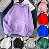 Autumn Winter Long Sleeve Women's Blank Solid Color Hooded Sweatshirt Hoodies