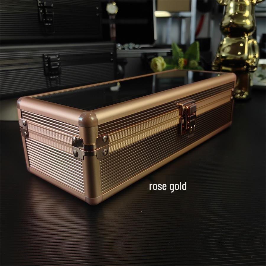 4-Slot Aluminum Watch Storage Box - Drop-proof & Lockable Gift Case
