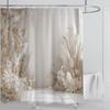 Elegant Floral Shower Curtain - Soft White Flowers & Grass Design for Romantic Bathroom Décor, Waterproof & Easy Care