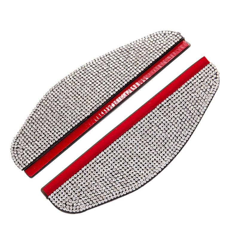 

2Pcs PVC Car Rear View Mirror Sticker Rain Eyebrow Auto Mirror Rain Shield Cover Diamond Car Accessories Interior for Woman Men