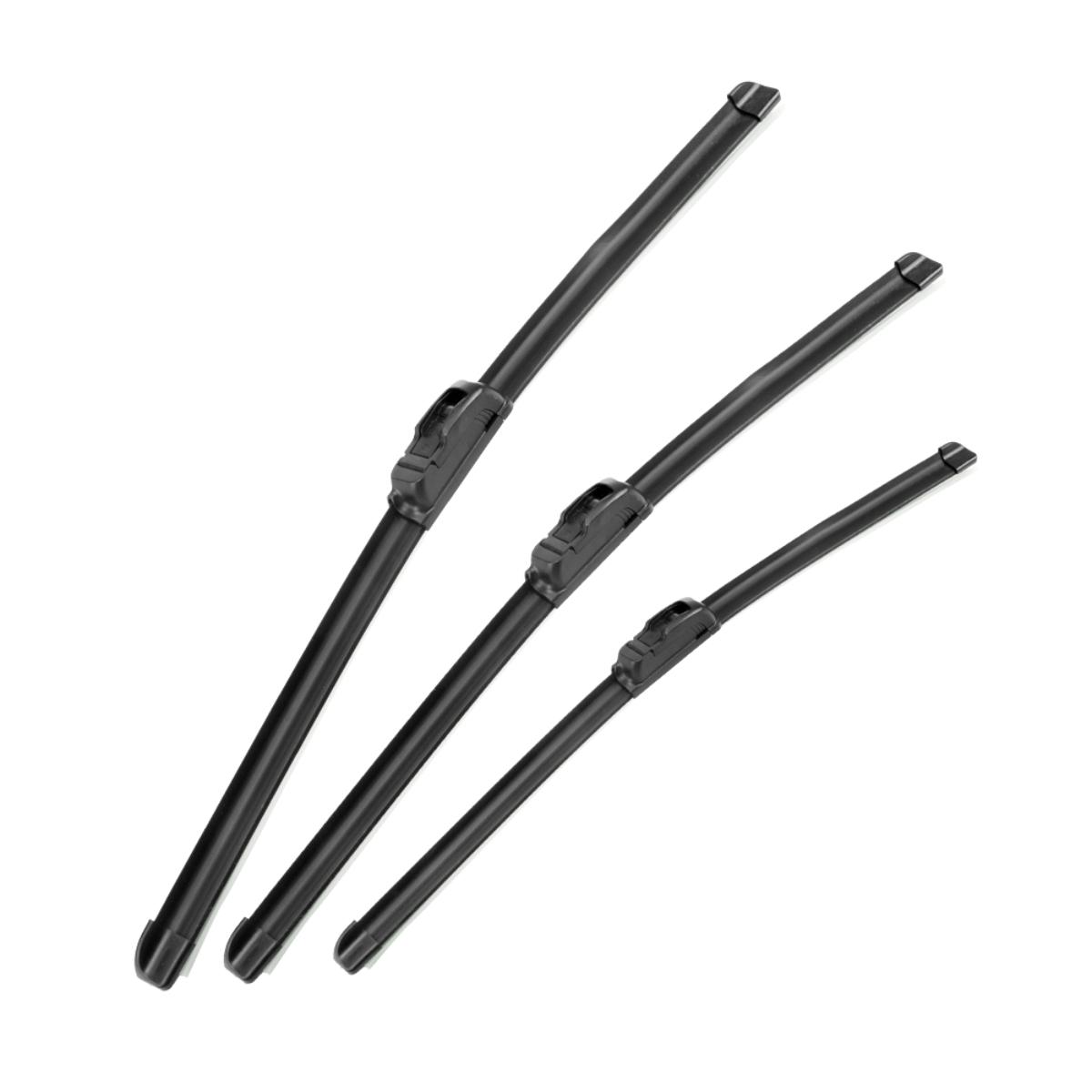 

For Nissan X-Trail T30 2000-2007 2001 2002 2003 Wiper Front & Rear Wiper Blades Windshield Windscreen Window Brushes 24 +17 +16 Q02-24,Q02-17,Q02-16 чёрный