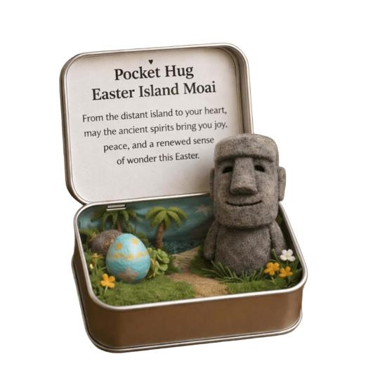 Boîte Hug de Poche de Pâques Figurine Jésus/Lapin/Mouton/Poussin/Papillon/Pierre en Feutre dans Boîte avec Carte Remplisseurs de Panier de Pâques Cadeau Inspirant pour Femmes