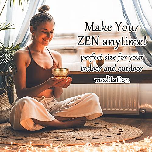 Tibetan Singing Bowl Set - 100% Hand-Hammered Nepalese Sound Bowls for Meditation, Yoga, Chakra Meditation Accessories, Unique Gift for Women and Men