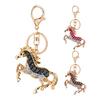 Horse-Shaped Rhinestone Keychain with Carabiner Clip Sparkling Zircon Animal Key Ring for Keys Bags Lucky Symbol for Car Home Decor