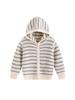 Jungen Unisex Baumwoll-Kapuzenstrickjacke - Koreanischer Stil Farbblock-Streifenpullover für Kleinkinder und Babys