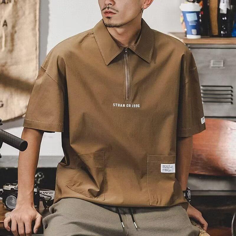 American Plus Size Moisture Wicking Soft High Quality Breathable Men's Loose Polo Shirt--Wrinkle Resistant Casual Athletic Short Sleeve Neck Shirt