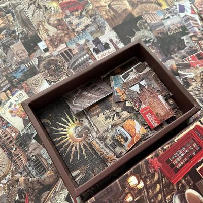 200sheets Creative Retro Era Euron Style Tearable Material Paper Handmade DIY Scrapbooking Journal Aesthetic Craft Paper