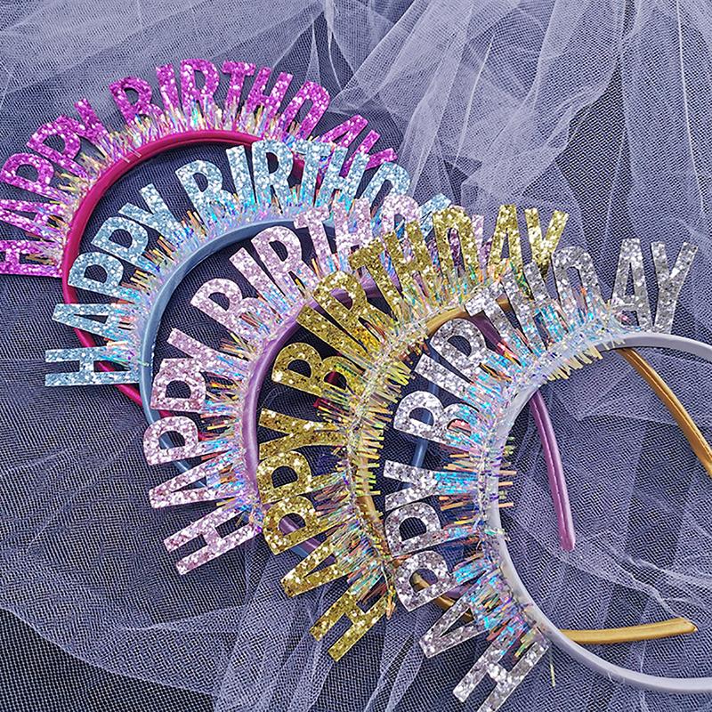 Glitter Happy Birthday Sequin Headband Birthday Decoration Birthday Party