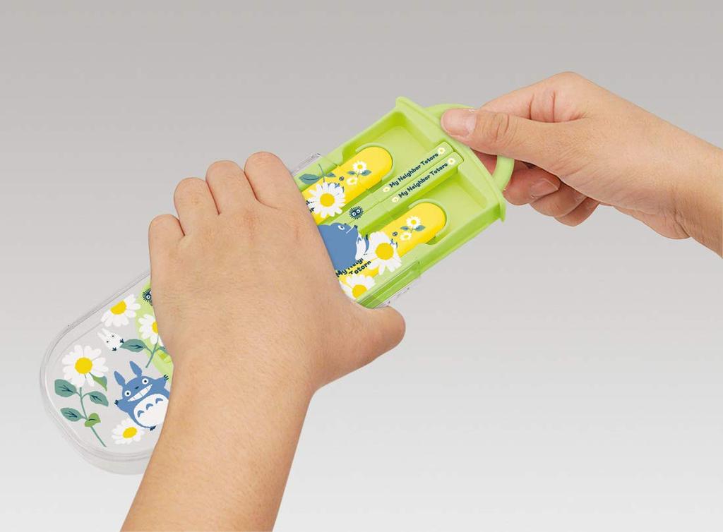 Skater Antibacterial Trio Set of and Fork Neighbor Totoro Daisy Made In Kids' Ag+ Chopsticks, Spoon, (My Design), Japan, TACC2AG-A