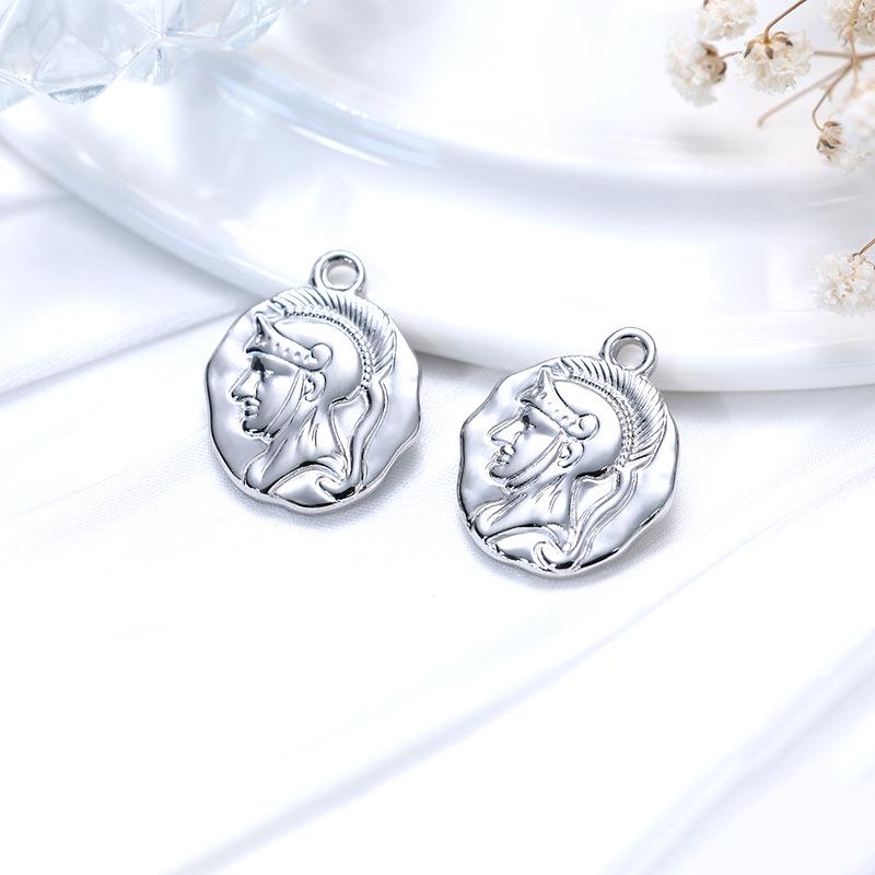 Luxury European & American Retro Roman Coin Charm Pendant for DIY Bracelets & Necklaces - Stainless Steel Jewelry Accessory