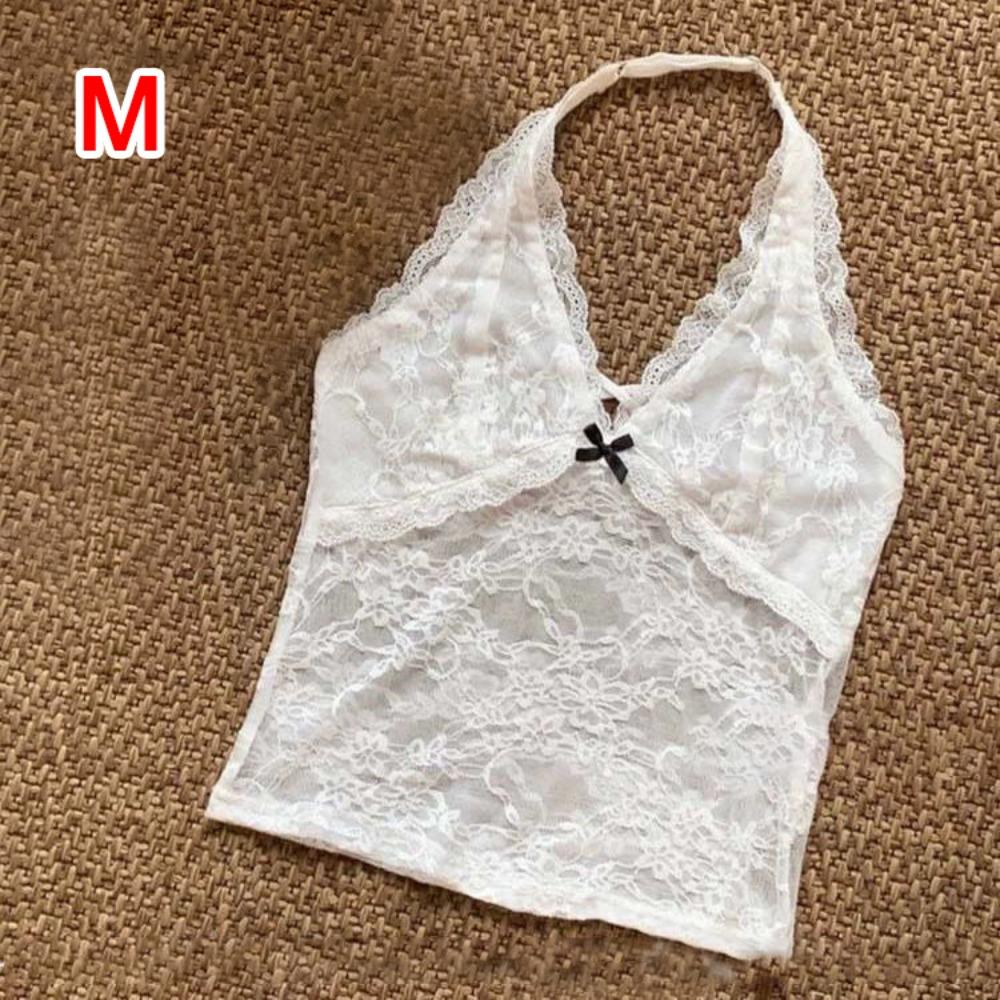 Polyester Lace-up Short Skirts V-neck Beachwear New Hollow Out Camisole  Women