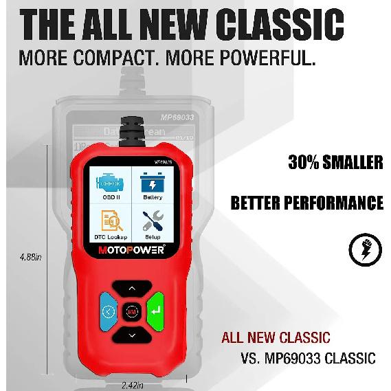 MOTOPOWER MP69038 Car OBD2 Scanner Code Reader Engine Fault Code Reader Scanner CAN Diagnostic Scan Tool - Elite Edition