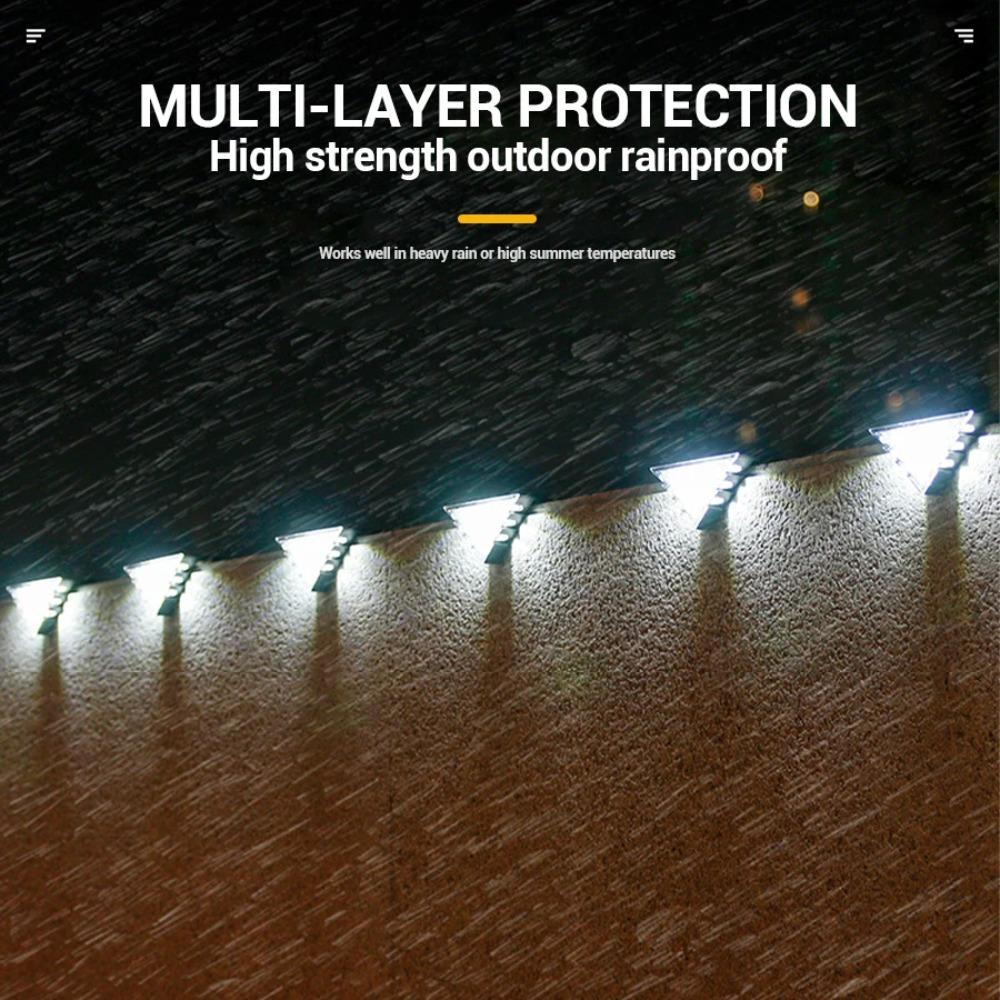 Outdoor Solar Railing Lights Deck Stair Waterproof Lamp for Garden/Pathway, Warm White Step Decoration Light with Auto Sensor