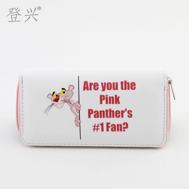 New Creative Pink Panther Ladies Long PU Wallet, Printed Clutch