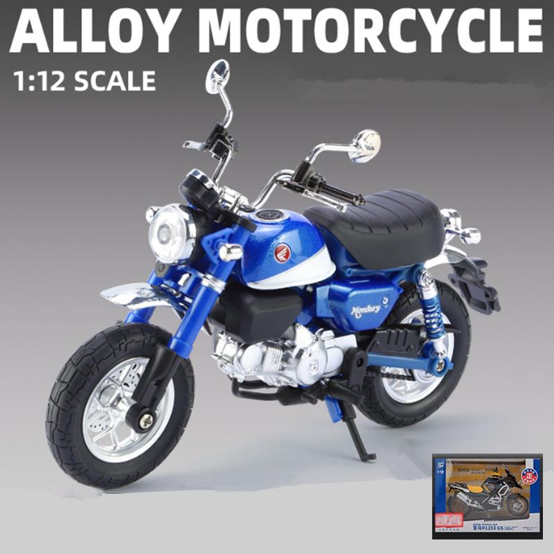 1/12 Honda Monkey 125 Alloy Sports Motorcycle Model Diecast Street Racing Motorcycle Model Simulation Sound Light Kids Toys Gift