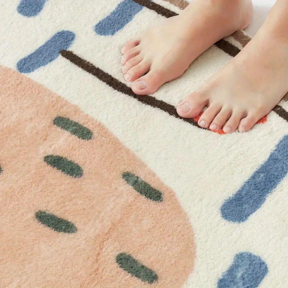 Cat Rug for Bedroom Bedside Washable Cute Funny Kids Pets Modern Printed White Irregular Shape Entryway Rug Home Decor