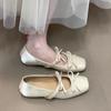 Inner height-increasing bow square head ballet shoes light mouth single shoes women's 2026 summer new fairy gentle Mary Jane shoes