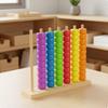 Wooden Counting Toy Vertical Rods Bead Stacker Wood Color Matching for Young Children,