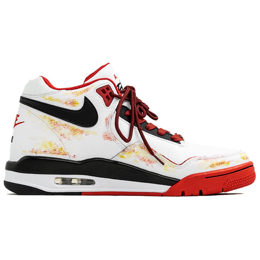 Nike Flight Legacy Kaleidoscope, Phoenix's Song, Shopping Bag High Top Vintage Basketball Shoes Men's Black White Red BQ4212-100(Team113-S-BOX)