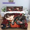 Zhongli  Pattern Bedding Quilt Set  Home Decoration  Gift (1 * duvet cover + 2 * pillowcase  without core)