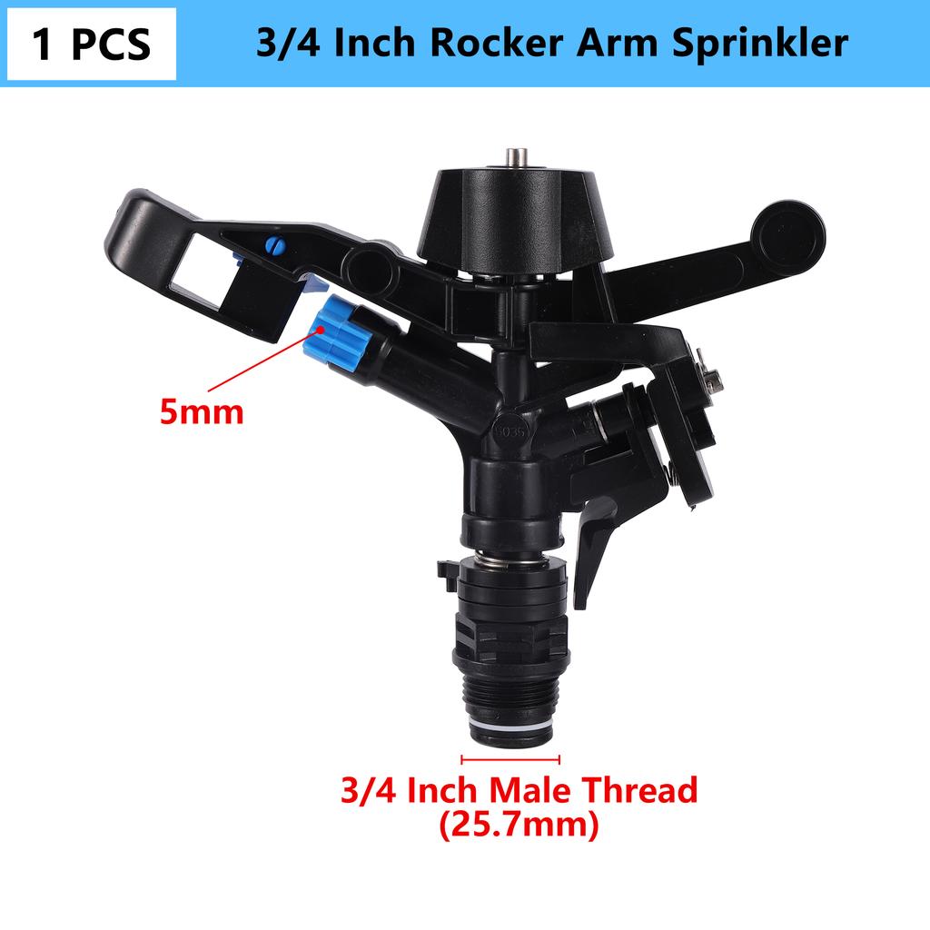 1/2"3/4" 360 Degree Auto Rotating Sprinkler Lawn Impact Sprinkler Adjustable Agricultural Irrigation Rocker Rotating Sprinkler