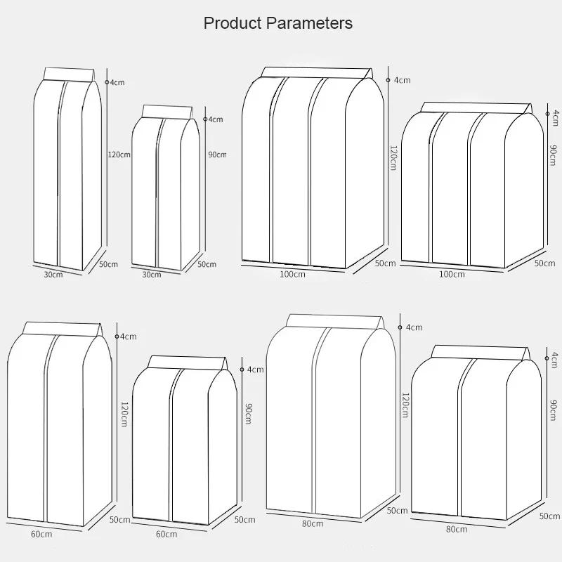 3D Große Kleider Staubschutzhülle Kleidungsstück Anzug Kleid Mantel Wasserdicht Kleidungsschutz Hängender Organizer Kleiderschrank Aufbewahrungstasche