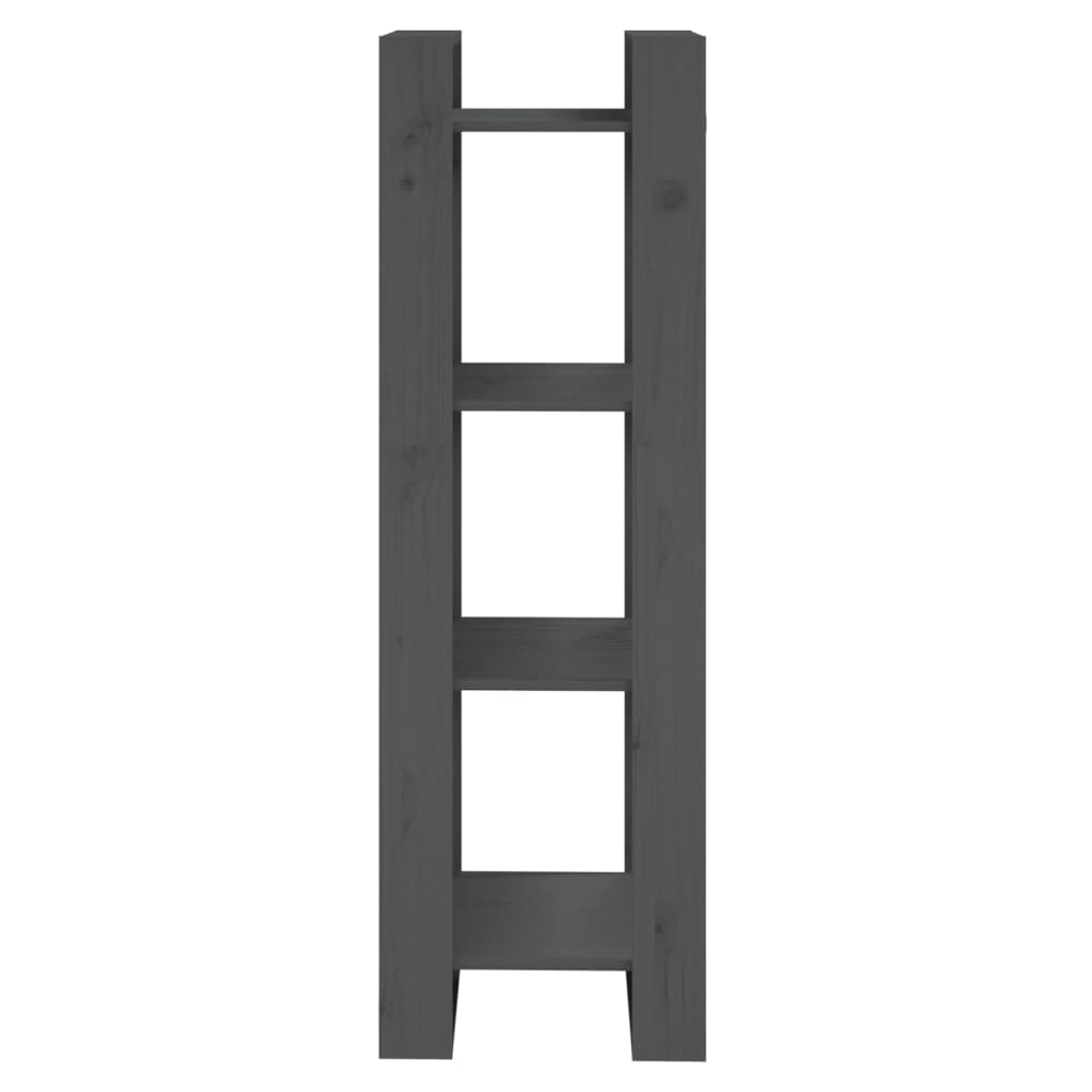 Bookshelf Room Divider Grey 41 x 35 x 125 cm Solid Pine Wood