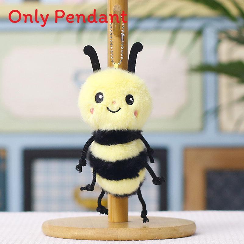 Cute Bee Plush Keychain With Pp Cotton Filling For Backpack Decor And Gift Idea