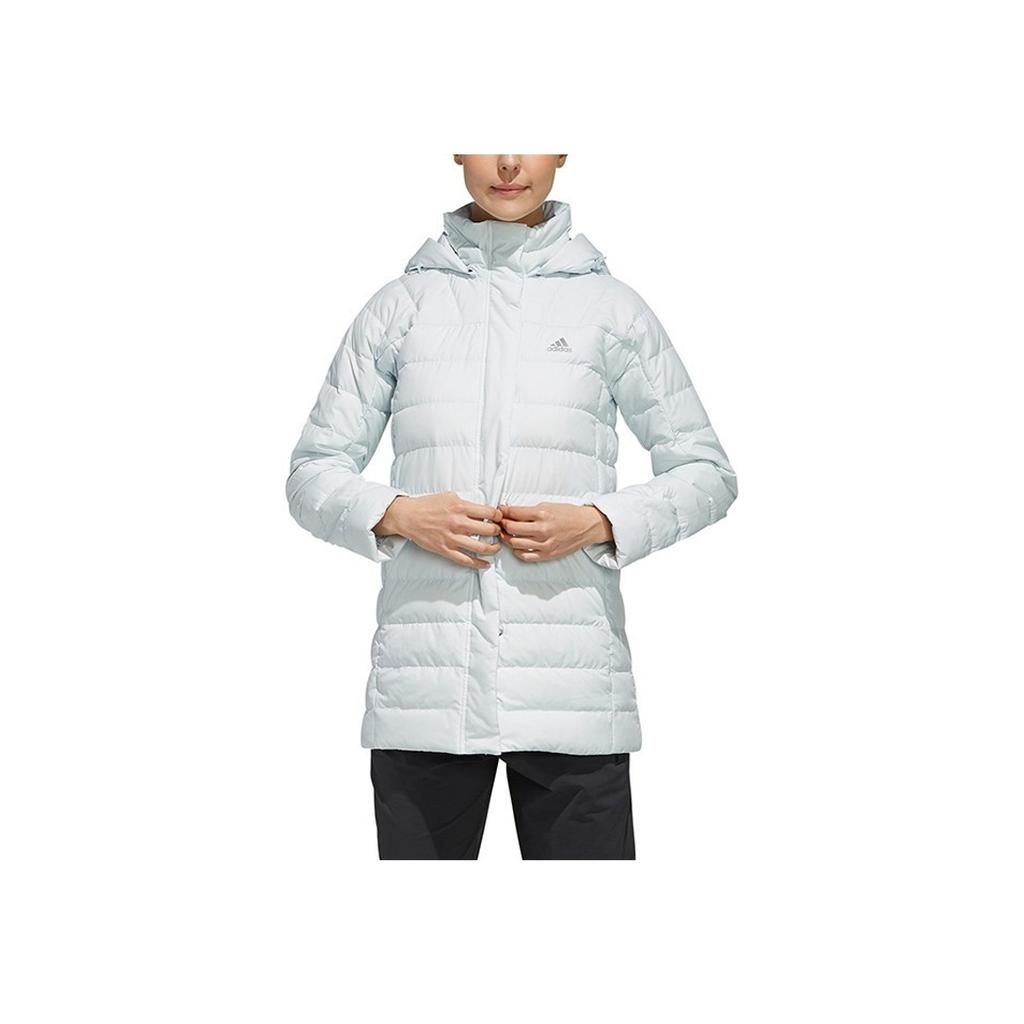 Adidas W Climawarm Hette Dunjakke Utendørs Varm Vinterfrakk Damejakke Lyseblå EH3990