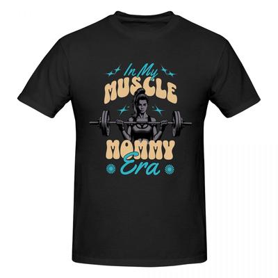 Unisex In My Muscle Mommy Era Gym Fitness 2025 T Shirt Streetwear Plus Size Cotton Crewneck Sleeve Custom Unisex T Shirt