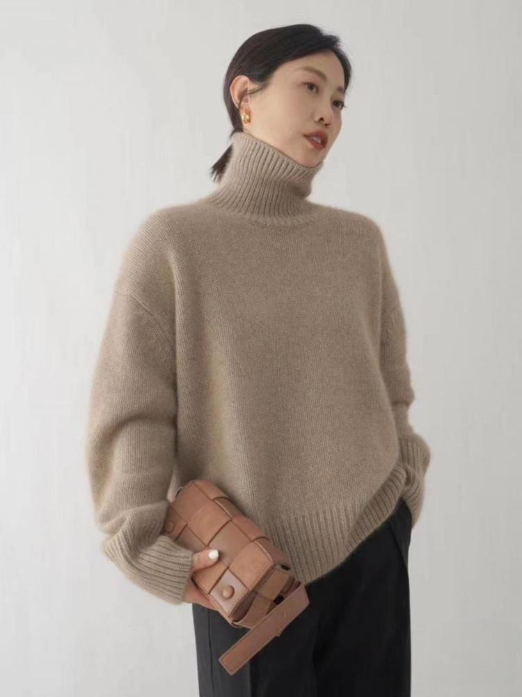 Sweaters Women Winter Long Sleeve Top Korean Fashion Turtleneck Pullover Knitwear Oversized Women's Clothing Jumpers