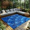 Tuniu Blue Geometric Rug Modern Abstract Floor Mat Living Room Bedroom Decor Rug