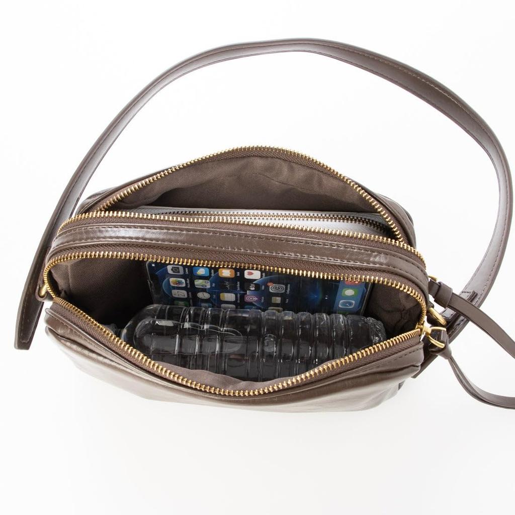 Double zip 2-way shoulder bag