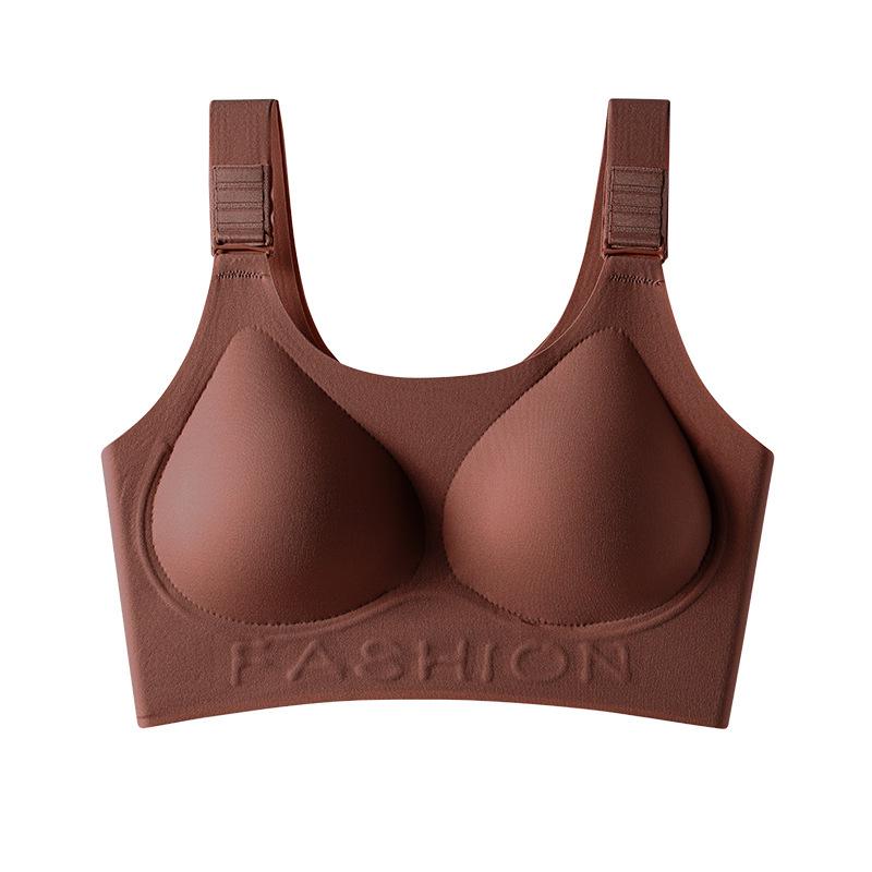 Jelly Strip Invisible Seamless Wireless Tank Top Bra with Adjustable Buckle and Anti-Sagging Side Support.
