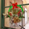 2025 LED Christmas Wreath Hanging Decoration with 8 Light Flashing Functions & Timer LED String Lights Home Window Ornament Lamp