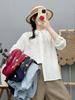 Women's Early Spring Cotton Gauze Embroidered Lapel Shirt - Long Sleeve, Loose Fit, Versatile