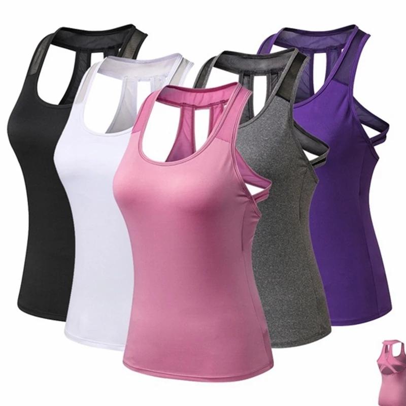 Women's Yoga Tank Tops Sports Shirt Gyms Sleeveless Vest Fitness Fitness Gyms Bodybuilding Clothing Tops