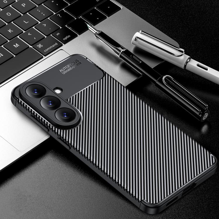 Carbon Fiber Texture Shockproof TPU Phone Case For Samsung Galaxy S26 5G, Anti-Scratch Soft Protective Cover