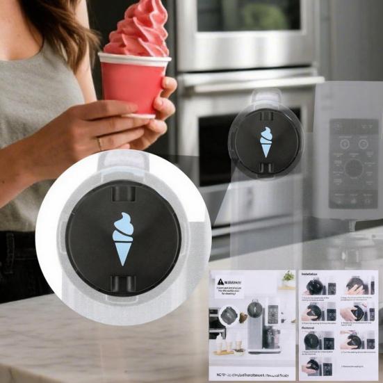 1/2/3/4Pcs Dustproof Seal Lid Fits for Ninja NC701 Ice Cream Maker Keeps Ice Cream Clean Easy to Install Ice Cream Pattern Machine Dust Cover