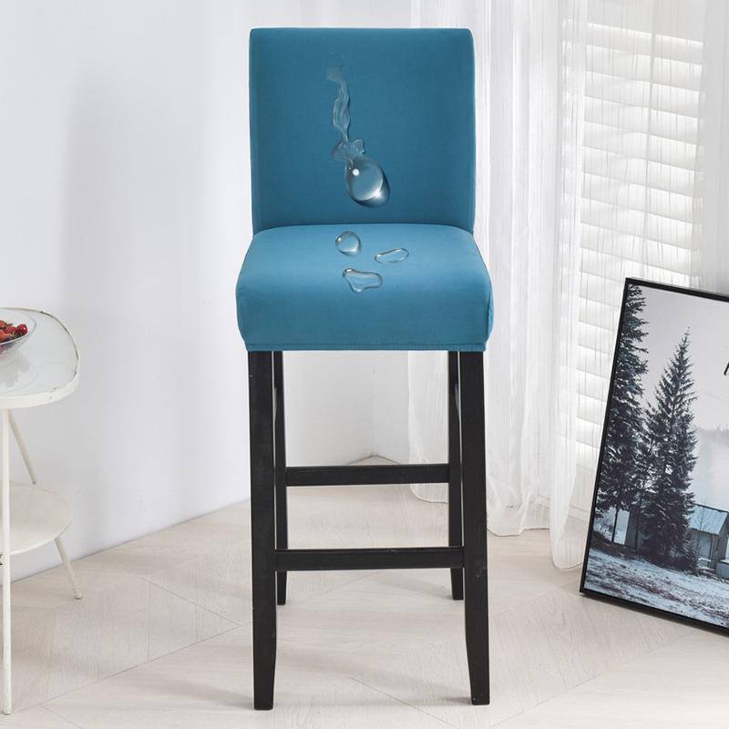 Waterproof Short Back Bar Chair Cover Solid color Stretch Swivel Chair Cover Stretch Small Size Bar Stool Seat Covers for Hotel Banquet Dinin