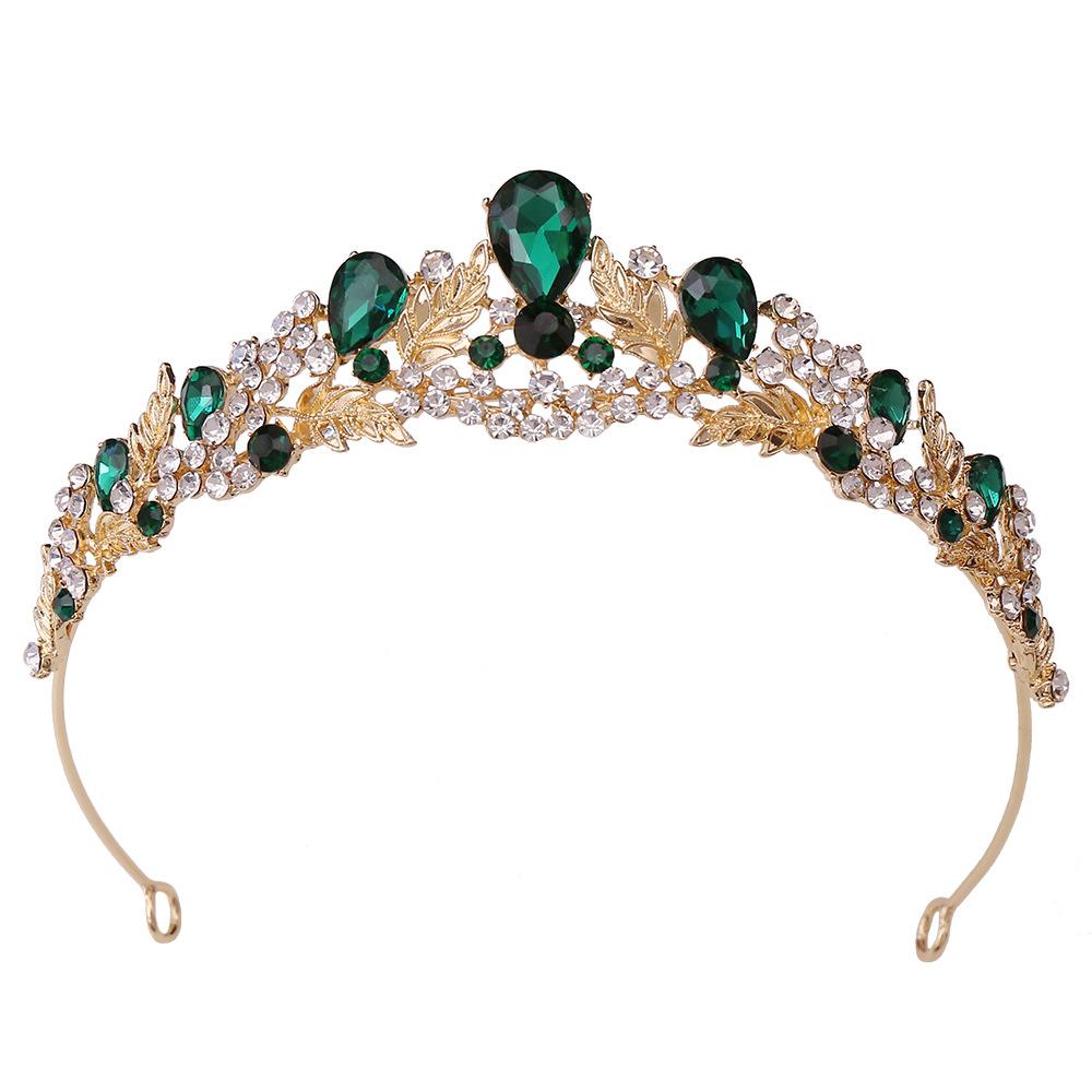 

Zuangang новый корейский свадебный головной убор из сплава со стразами и листьями, маленькая корона, аксессуары для свадебного платья