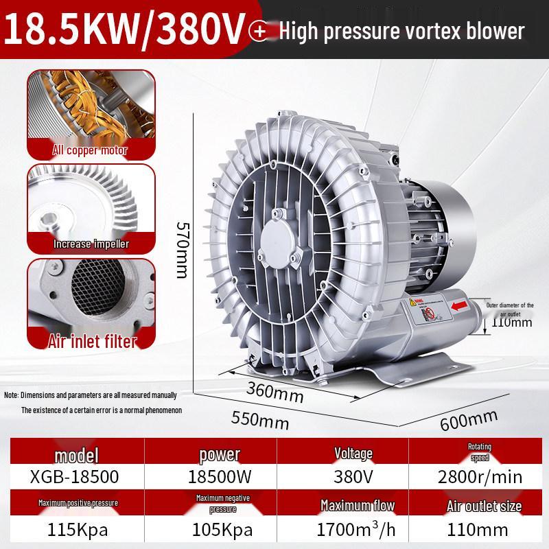 XGB High-Power Vortex Blower Aerator for Fish Ponds, 220V/380V Turbine Air Pump