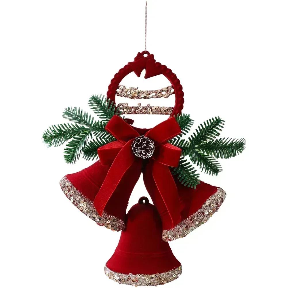 Velvet Plush Flocked Christmas Bell Ornaments For Tree And Window Holiday Decorations With DIY Customization Options
